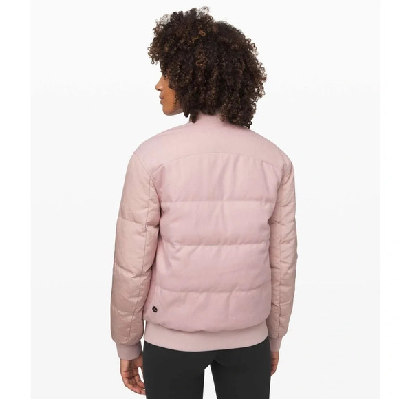 Lululemon Roam Far Wool Bomber Jacket Porcelain Pink - Picture 2 of 15